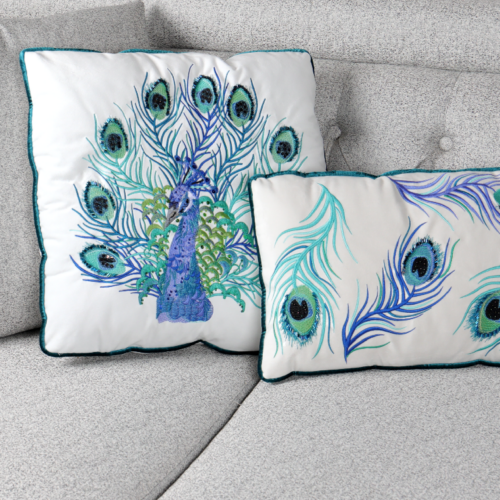 Lively Peacock Cushion