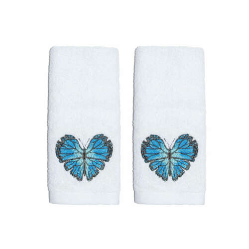 Blue Butterfly Face Towels