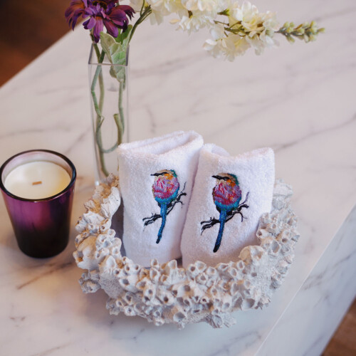 Fluffy Bird Hand Towels