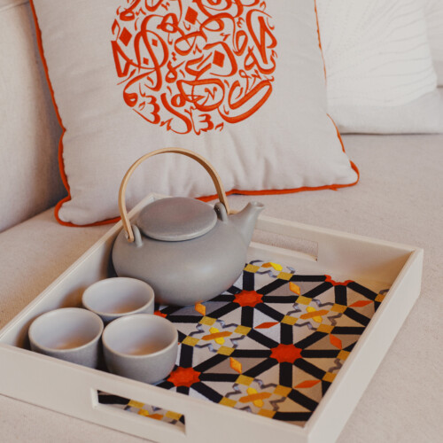 Oriental Tray With Orange Hues