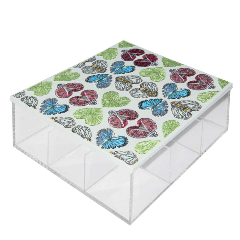 Teatime in the Spring Silver Acrylic Box