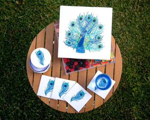 under box and feathers