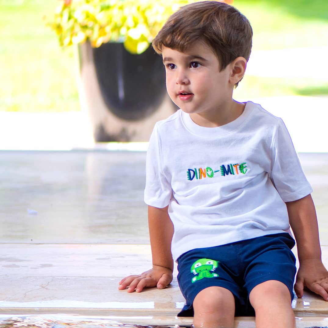 Dinosaur Swim Shorts & T-shirt Set - Image 2