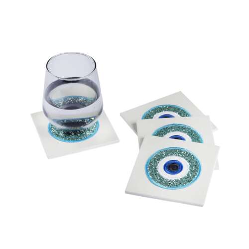Eye Glitter leather Coasters