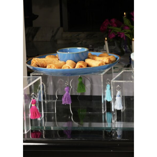 Acrylic stand with colorful tassels - Image 2